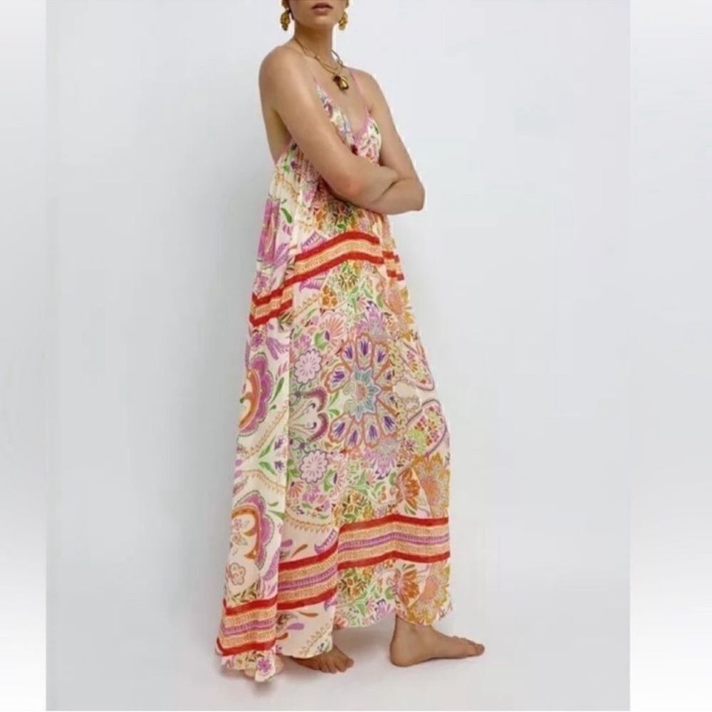 Zara Floral Print Maxi Lightweight Sheer
Oversized Dress(Size XS)
